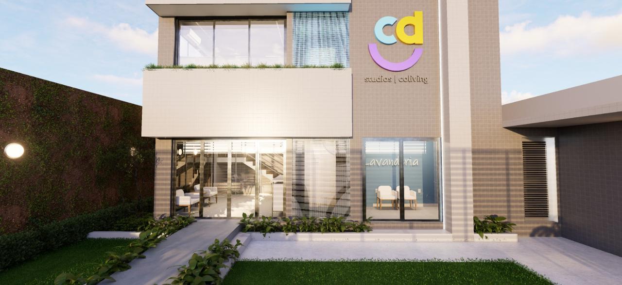 Térreo do CDU Studios com lavanderia e lounge